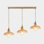3-Light Modern Glass Gold Island Pendant Light for Kitchen