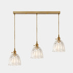 3-Light Modern Glass Gold Island Pendant Light for Kitchen