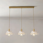 3-Light Modern Glass Gold Island Pendant Light for Kitchen