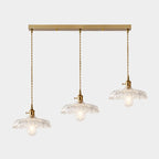 3-Light Modern Glass Gold Island Pendant Light for Kitchen