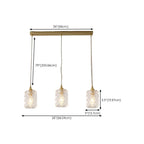 3-Light Modern Glass Gold Island Pendant Light for Kitchen