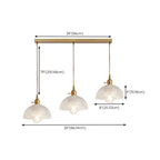 3-Light Modern Glass Gold Island Pendant Light for Kitchen