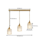 3-Light Modern Glass Gold Island Pendant Light for Kitchen