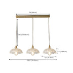 3-Light Modern Glass Gold Island Pendant Light for Kitchen