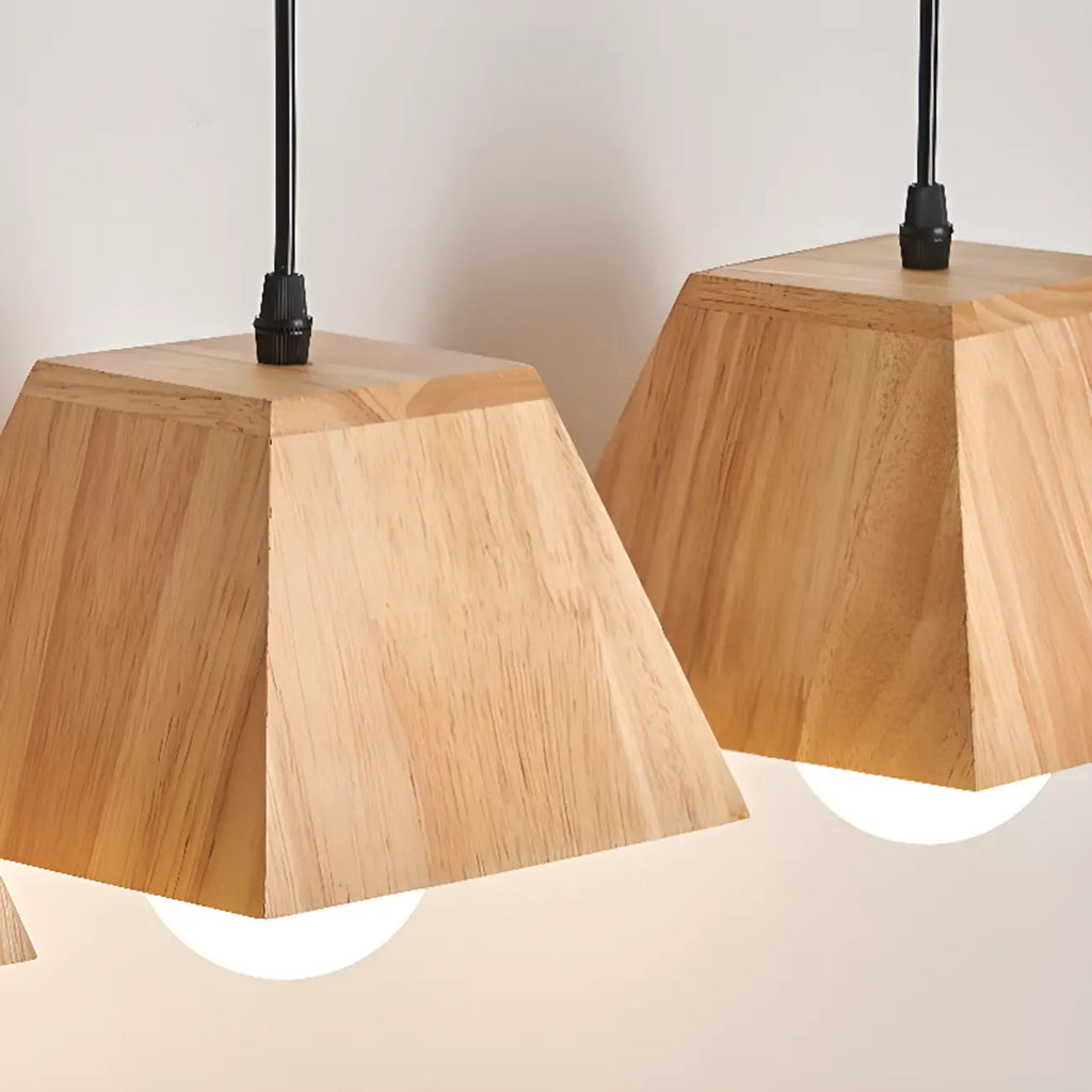 3-Light Modern Wood Island Pendant Light for Kitchen