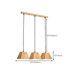 3-Light Modern Wood Island Pendant Light for Kitchen