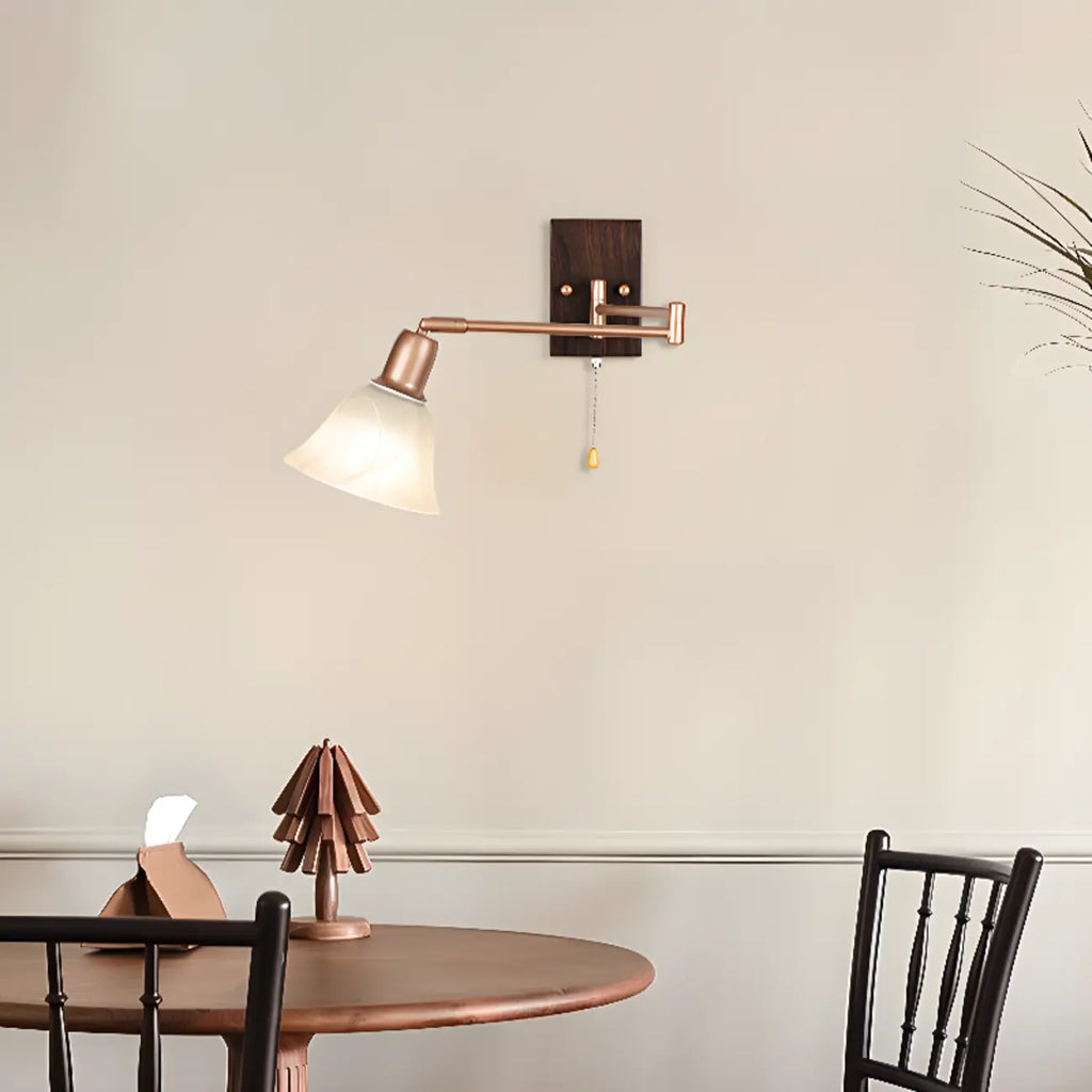 Elegant Swing Arm Wall Mount Light with Pull Chain Switch