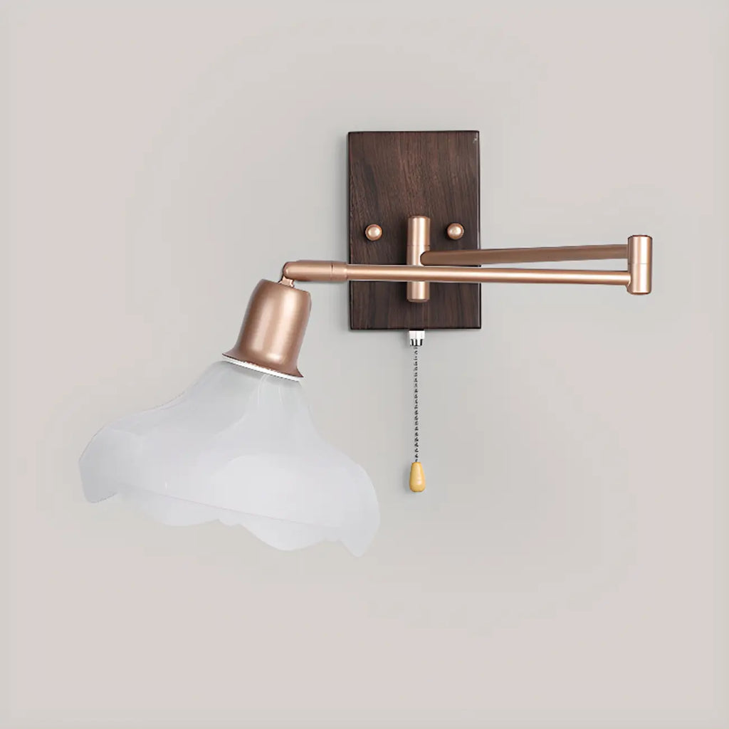 Elegant Swing Arm Wall Mount Light with Pull Chain Switch