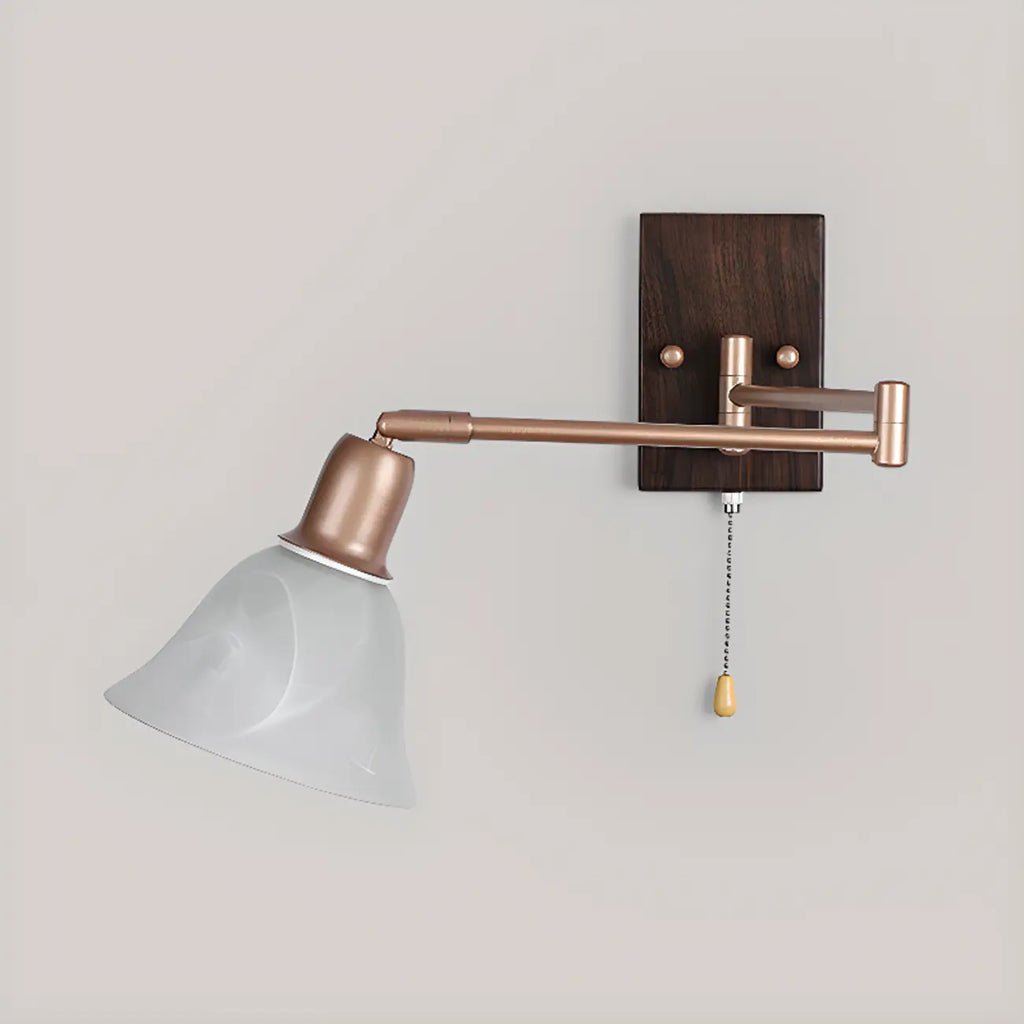 Elegant Swing Arm Wall Mount Light with Pull Chain Switch