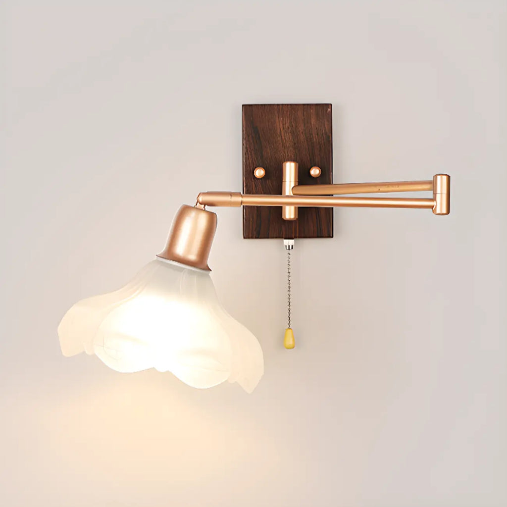 Elegant Swing Arm Wall Mount Light with Pull Chain Switch