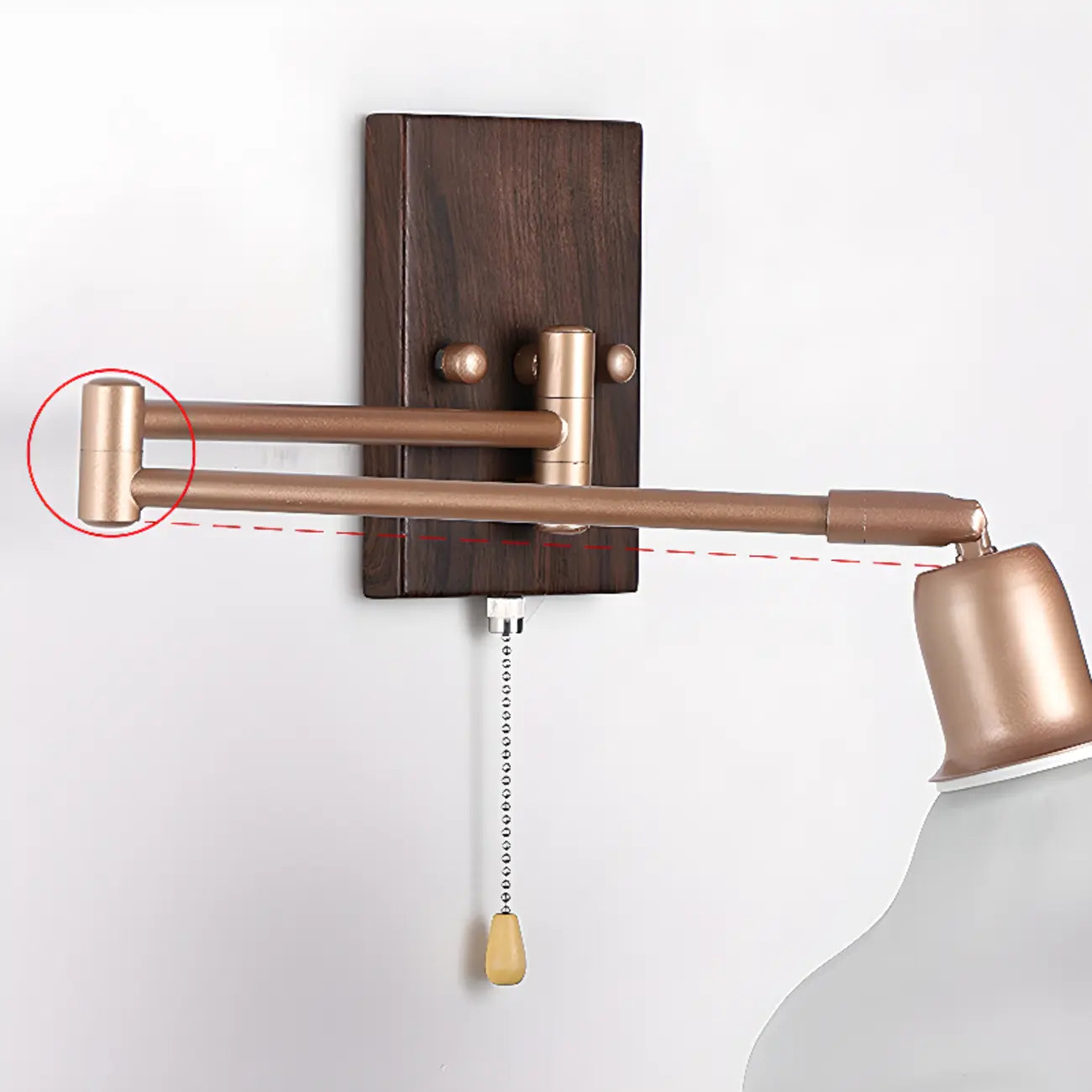 Elegant Swing Arm Wall Mount Light with Pull Chain Switch