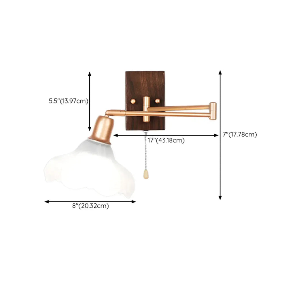 Elegant Swing Arm Wall Mount Light with Pull Chain Switch