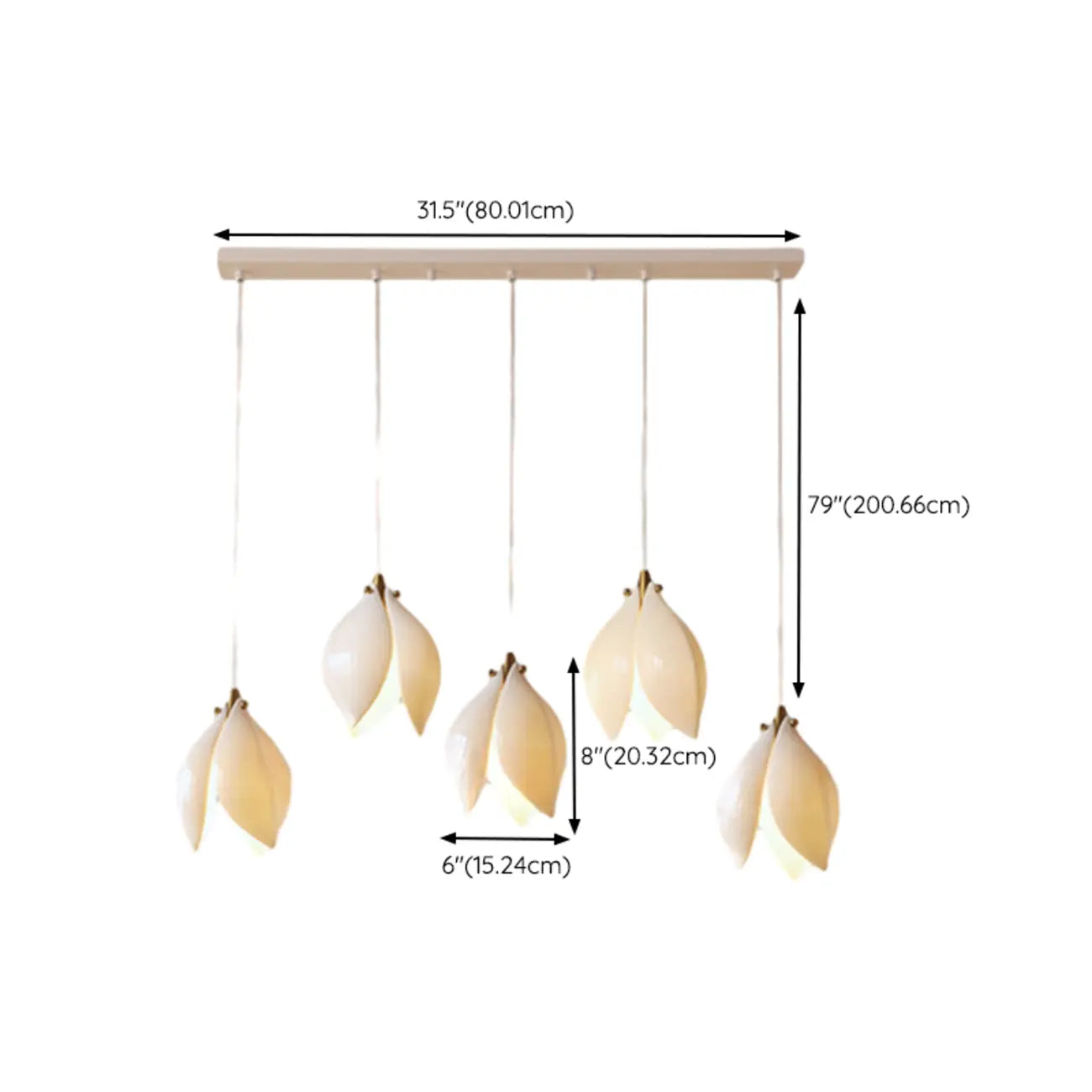 Modish Ceramic Flower Island Pendant Light for Kitchen