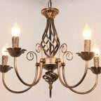 Vintage Brass Classic Candelabra Chandelier Height Adjustable
