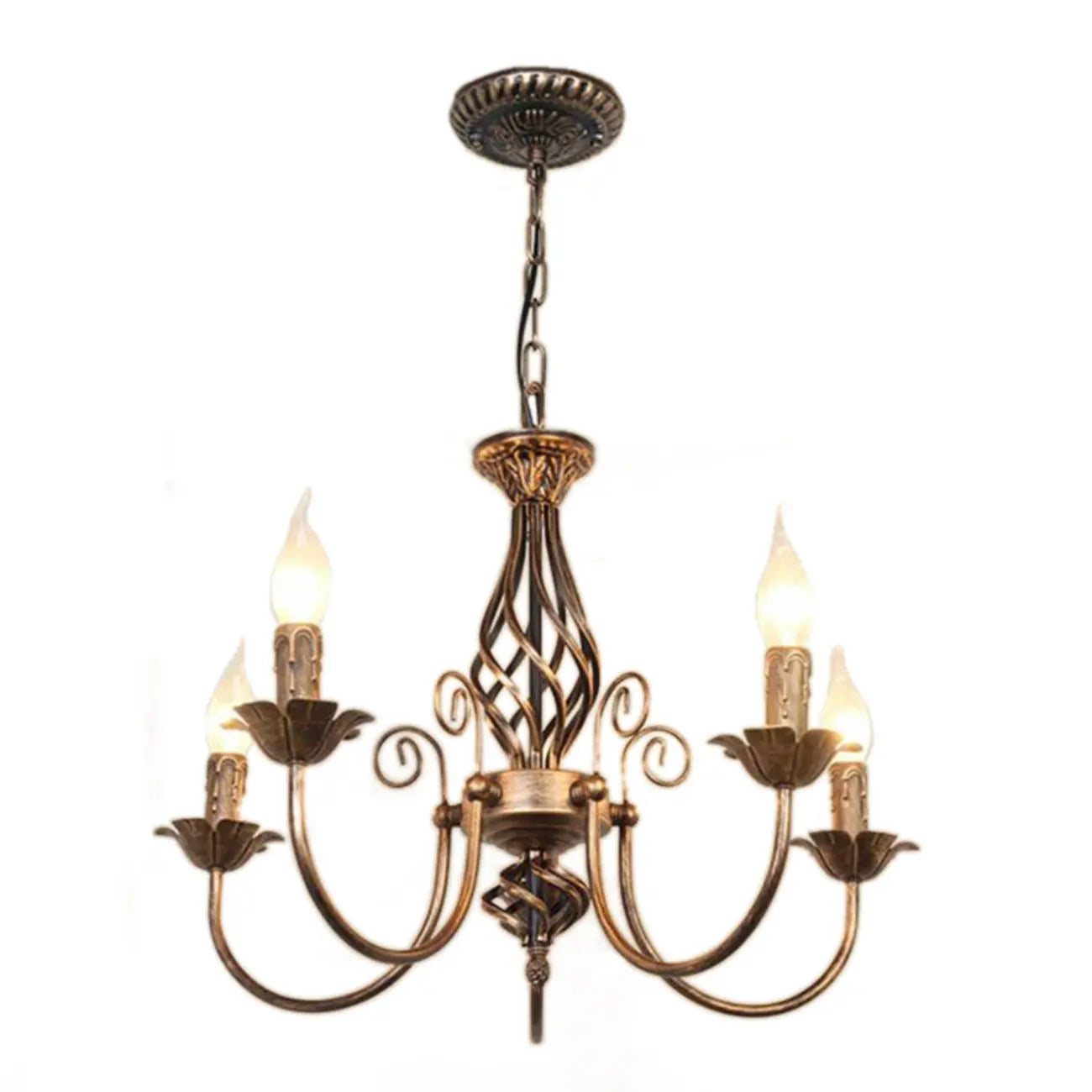 Vintage Brass Classic Candelabra Chandelier Height Adjustable