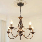Vintage Brass Classic Candelabra Chandelier Height Adjustable