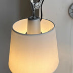 Adjustable Fabric Swing Arm Metal Wall Light for Bedroom