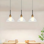 3-Light Clear Glass Island Pendant Light for Kitchen