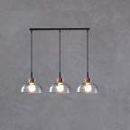 3-Light Clear Glass Island Pendant Light for Kitchen