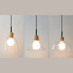 3-Light Clear Glass Island Pendant Light for Kitchen