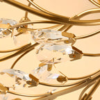 Elegant Golden Branch Crystal Semi Flush Ceiling Light