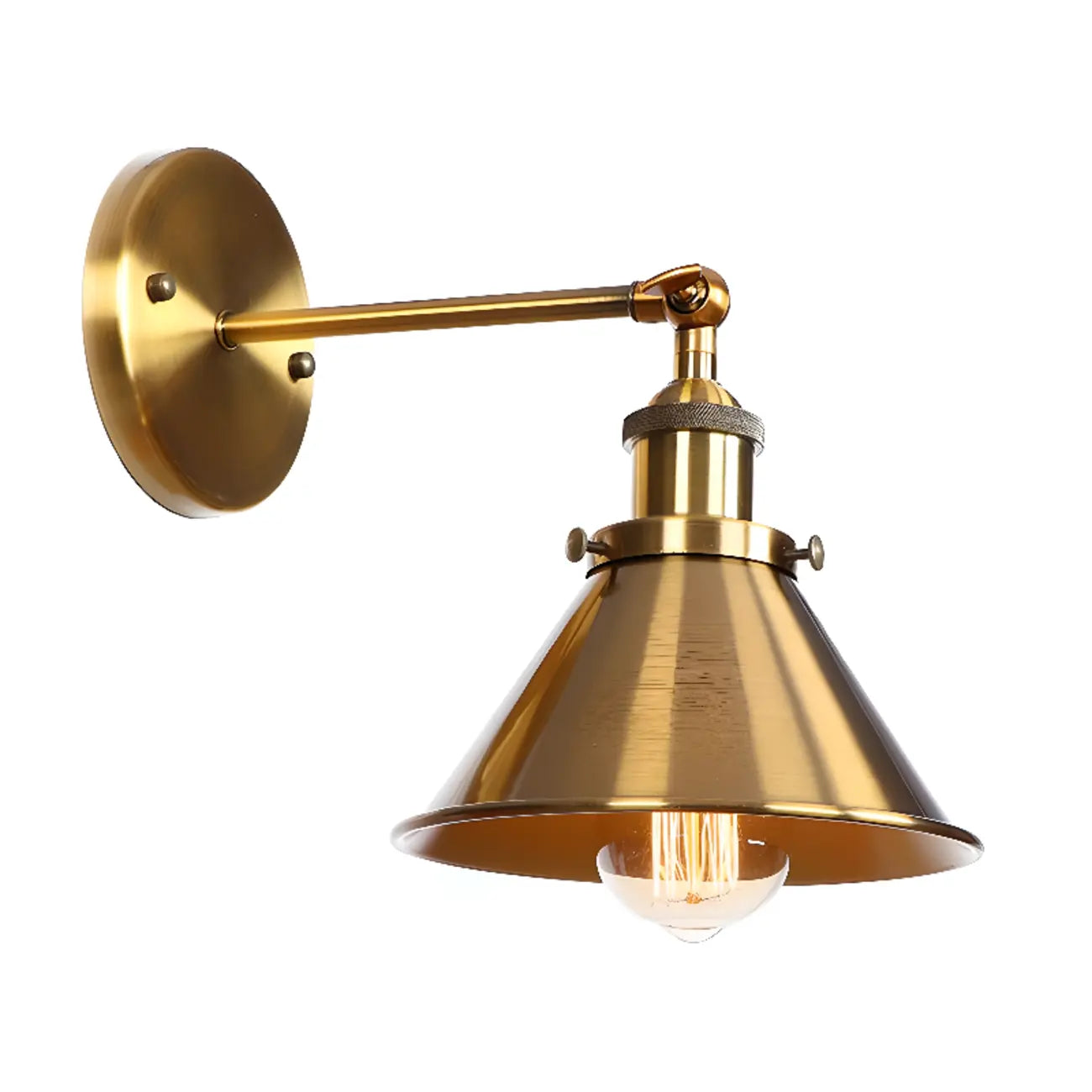 Vintage Brass Swing Arm Wall Light for Bedroom