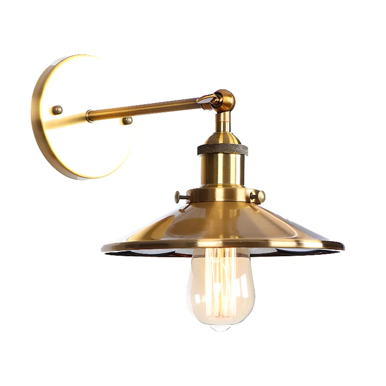 Vintage Brass Swing Arm Wall Light for Bedroom