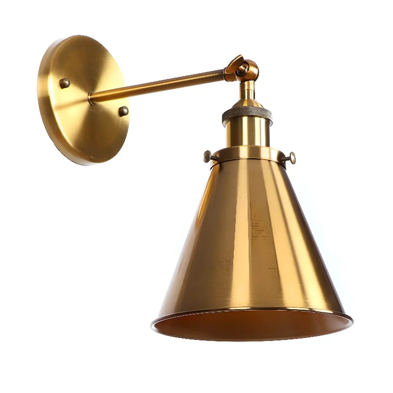 Vintage Brass Swing Arm Wall Light for Bedroom