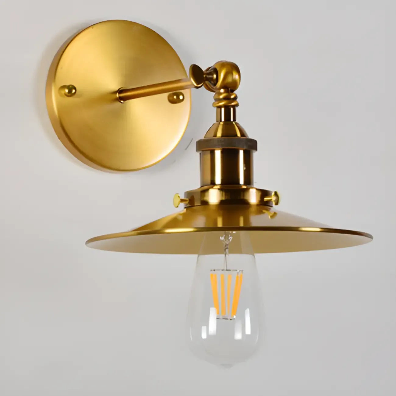 Vintage Brass Swing Arm Wall Light for Bedroom