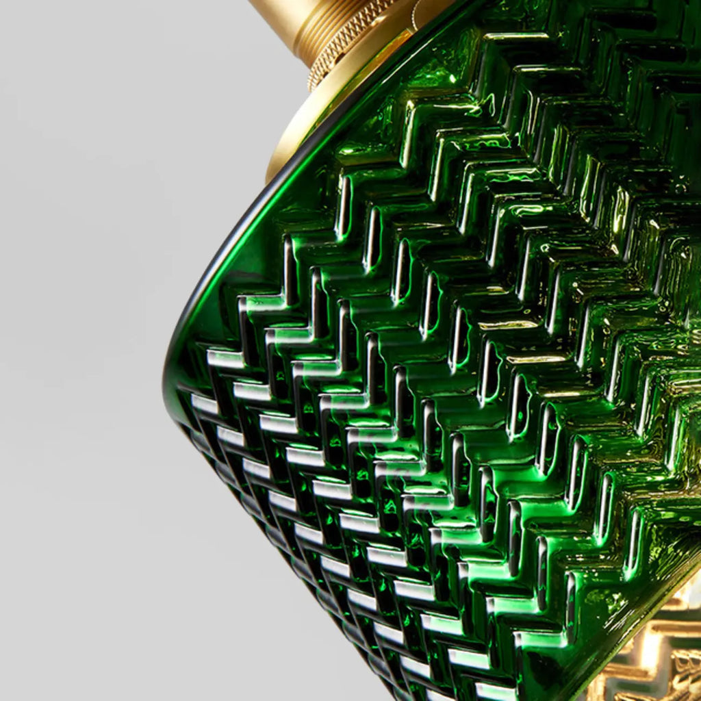Modern Green Glass Pendant Light Adjustable for Kitchen Dining