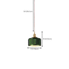 Modern Green Glass Pendant Light Adjustable for Kitchen Dining