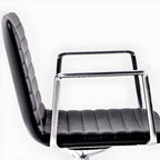 Modern Black Leather Metal Adjustable Swivel Office Chair