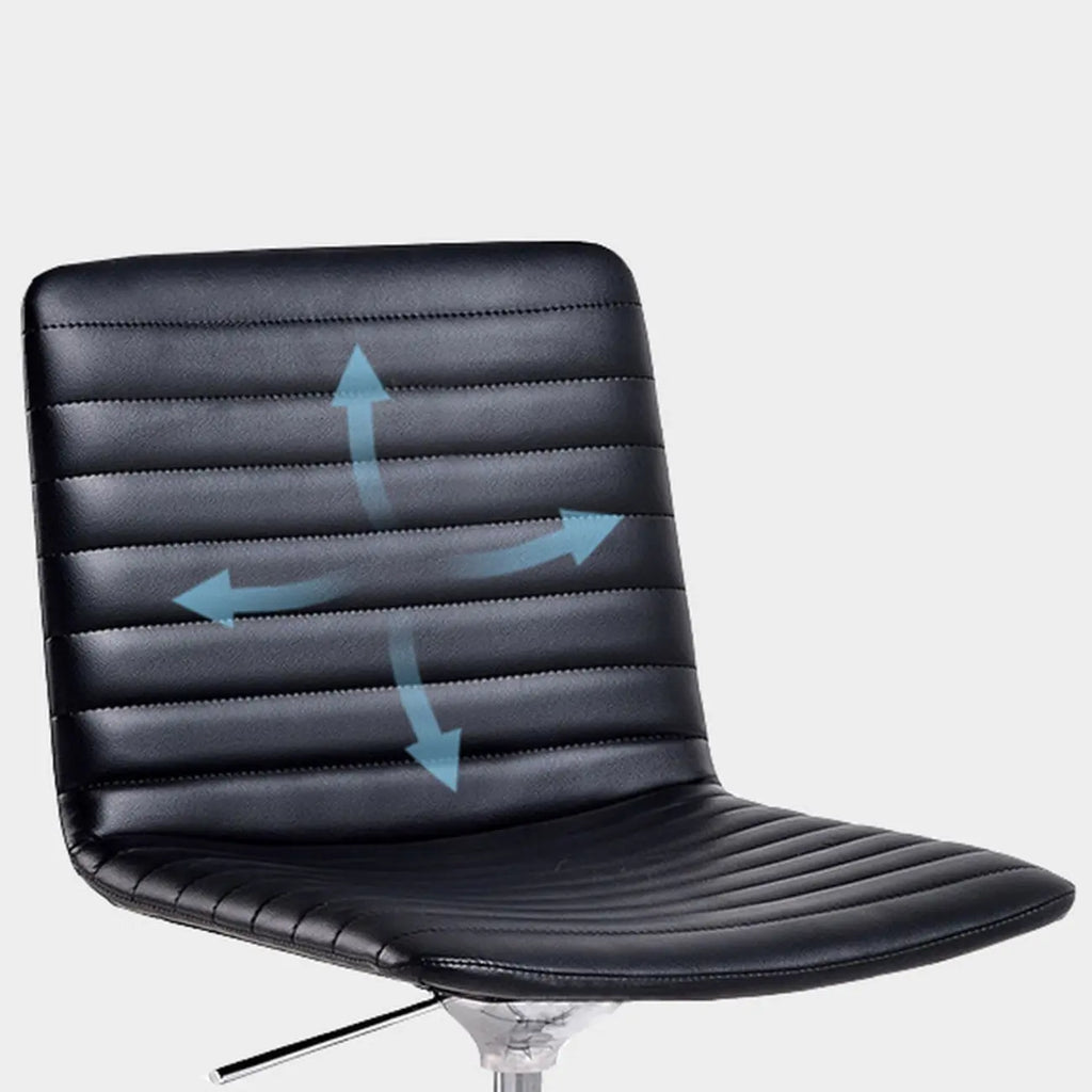 Modern Black Leather Metal Adjustable Swivel Office Chair