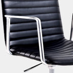 Modern Black Leather Metal Adjustable Swivel Office Chair