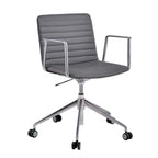 Modern Black Leather Metal Adjustable Swivel Office Chair