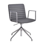 Modern Black Leather Metal Adjustable Swivel Office Chair