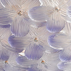 Modern Floral Glass Shade Round Gold Flush Ceiling Light