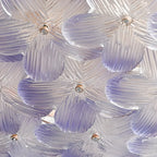 Modern Floral Glass Shade Round Gold Flush Ceiling Light