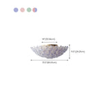 Modern Floral Glass Shade Round Gold Flush Ceiling Light