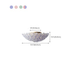 Modern Floral Glass Shade Round Gold Flush Ceiling Light