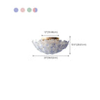 Modern Floral Glass Shade Round Gold Flush Ceiling Light