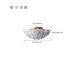 Modern Floral Glass Shade Round Gold Flush Ceiling Light