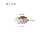 Modern Floral Glass Shade Round Gold Flush Ceiling Light