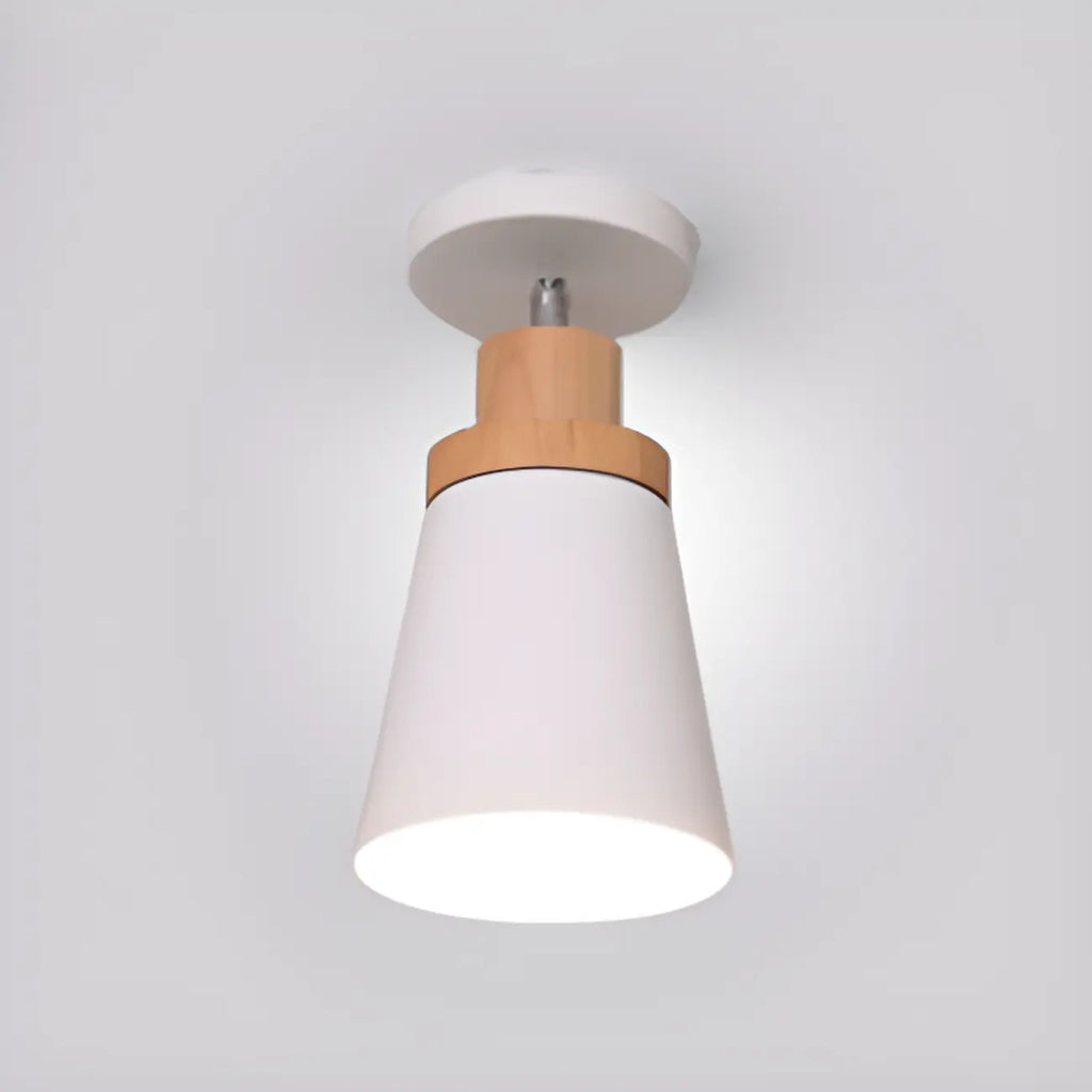 Green Cylinder Iron Modern Semi Flush Mount Ceiling Light