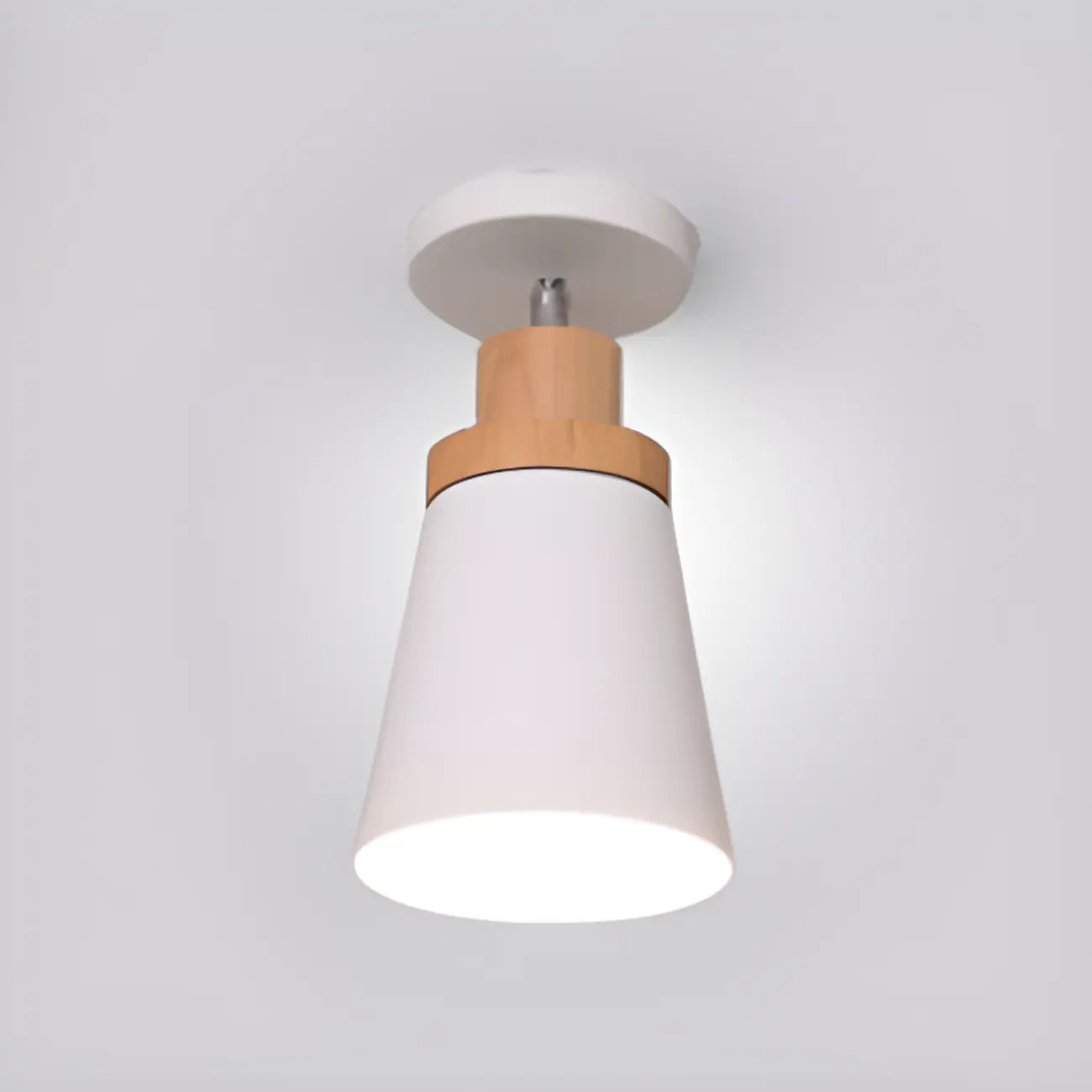 Green Cylinder Iron Modern Semi Flush Mount Ceiling Light