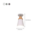 Green Cylinder Iron Modern Semi Flush Mount Ceiling Light