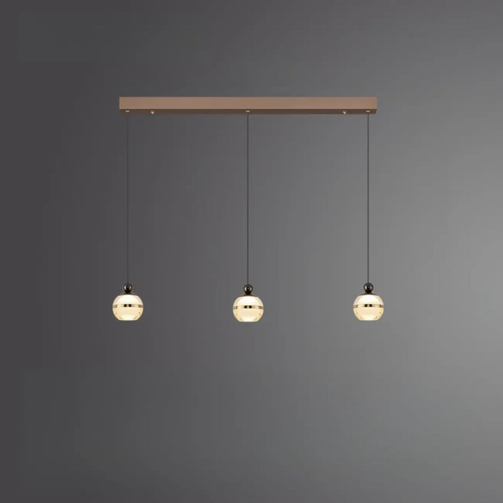 Modern Gold Glass 3-Light Adjustable Island Light
