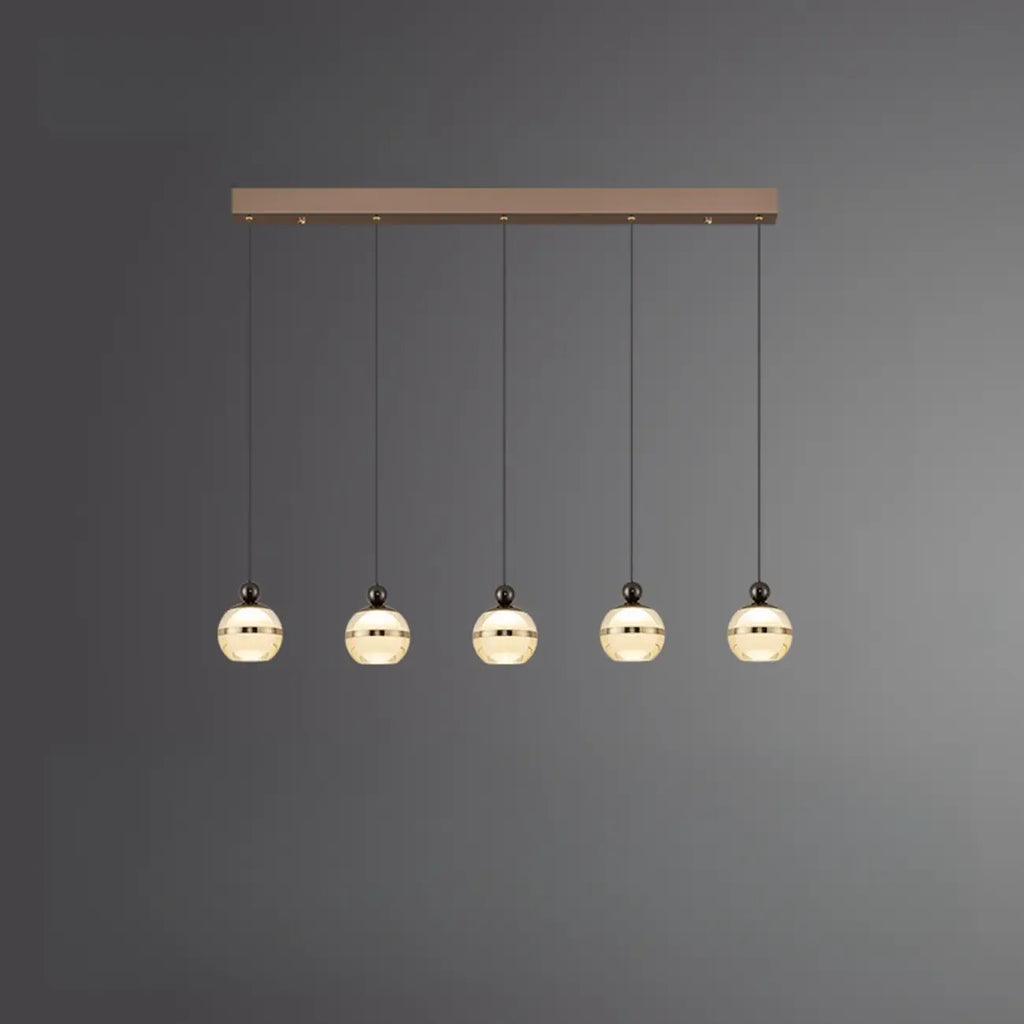 Modern Gold Glass 3-Light Adjustable Island Light