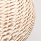 Oriental Beige Rattan Globe Pendant Light Fixture for Indoor