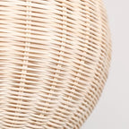 Oriental Beige Rattan Globe Pendant Light Fixture for Indoor